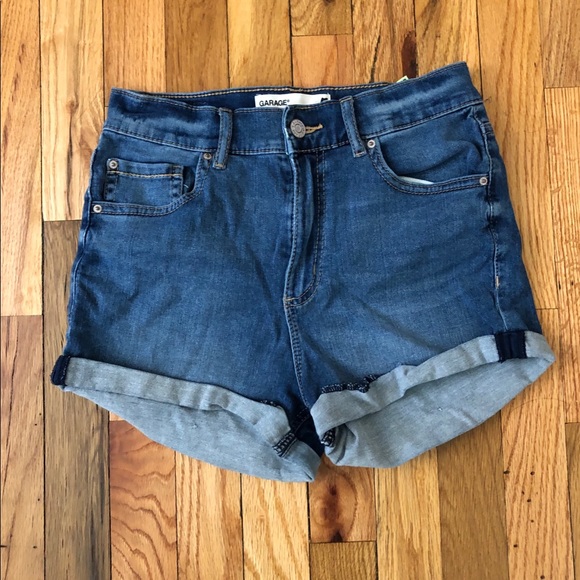 Garage High Waisted Denim Jean Shorts - Picture 1 of 3
